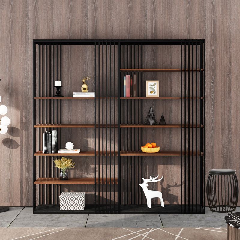 4-Shelf Metal Standard Bookcase Industrial Bookcase for Home Office Clearhalo 'Bookcases' 'furn' 'furn_bookcases' 'Furniture' 'furniture_bookcases' 'kitchen' 'kitchen_bookcases' 'Living Room Furniture' 'Office Furniture' 1200x1200_c4fa3f20-7d69-4ebf-8f67-1d7c1ccd867e