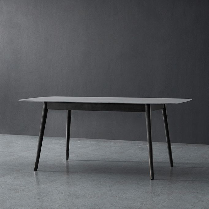 Tavolo da pranzo rettangolare in pietra grigio in stile moderno per cucina