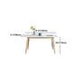White Stone Top Dining Table Mid-Century Modern Table with 4 Wood Legs