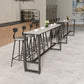 Rechteckiges Bartisch-Set, 1/5-teilig, moderner Bartisch mit Eisenrahmen und gepolsterte Hocker