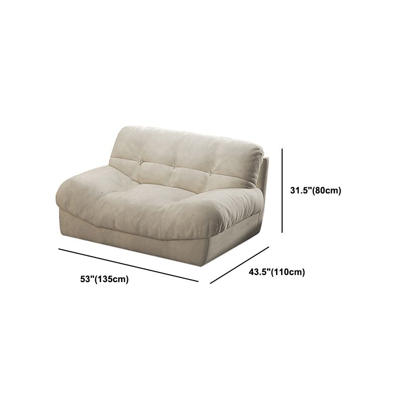 Transitional Modern Biscuit Back Standard Sofa 31.5"High Armless Sofa,Beige Clearhalo 'furn' 'furn_sofas' 'Furniture' 'Living Room Furniture' 'Sofa' 'sofas' 1200x1200_c504bdca-bf1e-473d-a618-edc0c0173e97
