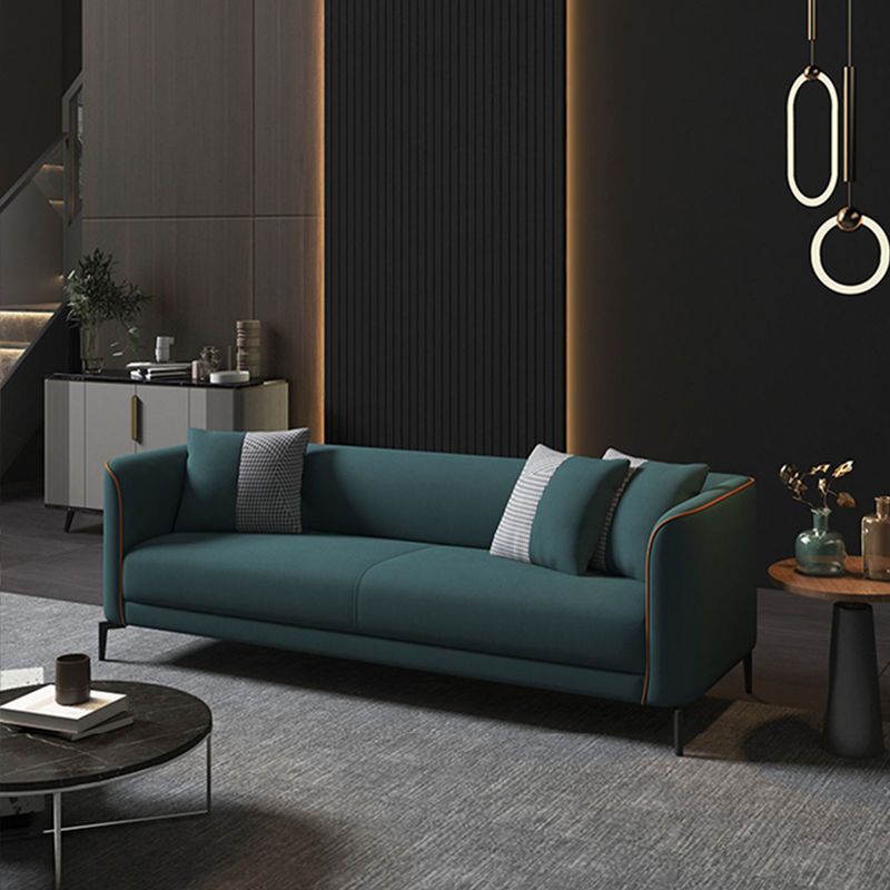 Faux Leather Sofa 25.59" D x 25.59" H Tuxedo Arm Sofa for Living Room Clearhalo 'furn' 'furn_sofas' 'Furniture' 'Living Room Furniture' 'Sofa' 'sofas' 1200x1200_c505512c-c8fd-40a1-a7d4-41376b306a76