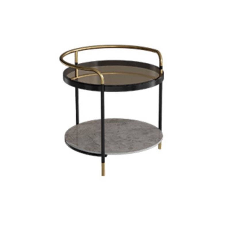 Contemporary with Shelf 3 Legs Round Double Tier Side End Table Clearhalo 'Coffee & Accent Tables' 'End & Side Tables' 'end_side_tables' 'furn' 'furn_end_side_tables' 'Furniture' 'Living Room Furniture' 1200x1200_c508fe8f-f7c1-4942-9161-dc16c32a5069