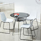 Metal Contemporary Round Dining Table Glass Top Table for Dining Room Clearhalo 'Dining Tables & Seating' 'Dining Tables' 'dining_table' 'furn' 'furn_dining_table' 'Furniture' 'furniture_dining_table' 'Kitchen & Dining Furniture' 'kitchen' 'kitchen_dining_table' 1200x1200_c50906ce-61aa-403f-87d5-a0658c24bf43