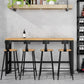 Natural Finish 1/2/5 Pcs Bar Set with Wooden Stools for Home