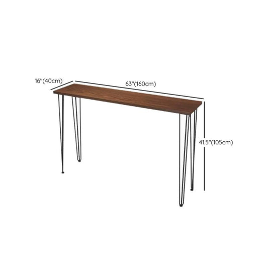Rectangle Bar Pub Table Set 1/4 Pcs Solid Wood Top Bar Table and Iron Stools Clearhalo 'Bar Furniture' 'furn' 'furn_home_bar_bar_sets' 'Furniture' 'Home Bars & Bar Sets' 'home_bar_bar_sets' 'Kitchen & Dining Furniture' 1200x1200_c509a02f-e074-4057-98b4-7e6cbc5fd278