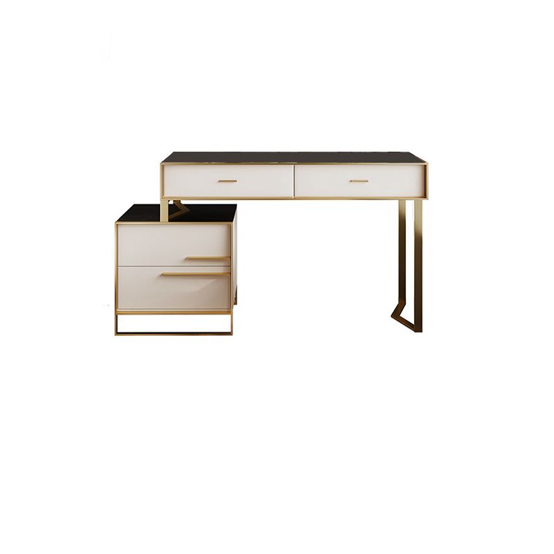 Luxurious Metal Make-up Vanity 4 Solid Wood Drawers Dressing Table