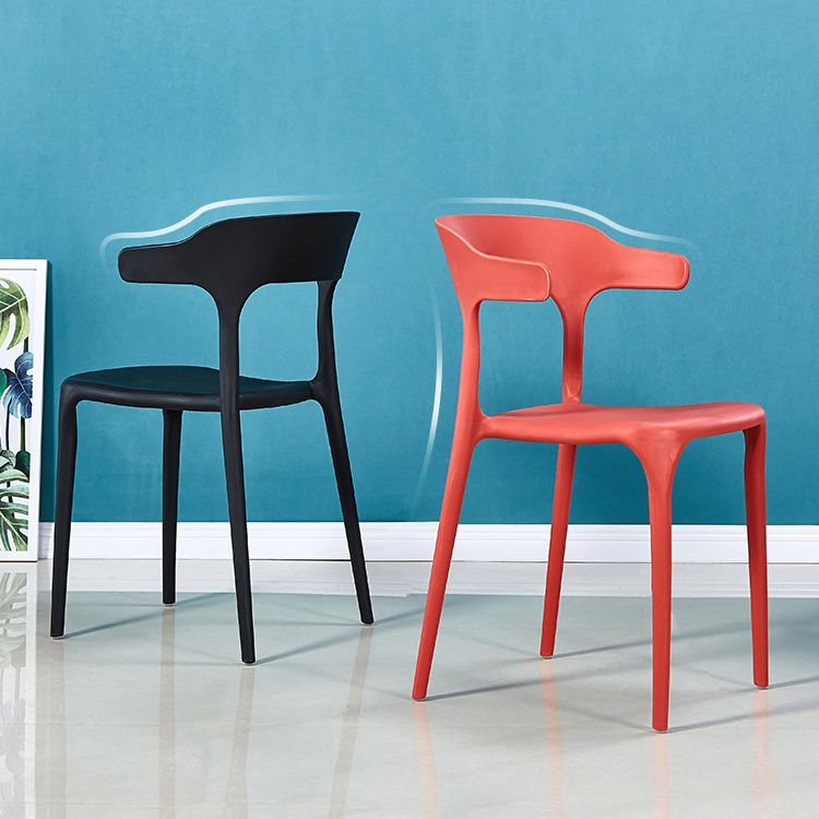 Contemporary Plastic Home Arm Chair Open Back Matte Finish Dining Chair Clearhalo ' kitchen&dining_furn' 'Dining Chairs' 'Dining Tables & Seating' 'dining_chair' 'furn' 'furn_dining_chair' 'Furniture' 'furniture_dining_chair' 'Kitchen & Dining Furniture' 'kitchen' 1200x1200_c50c1dc5-a117-4362-abae-07d79df5b85b