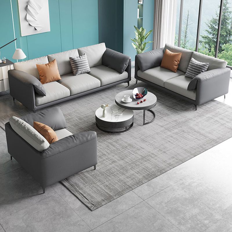 Stain Resistant Stationary Faux Leather Pillow Top Arm Standard Sofa Clearhalo 'furn' 'furn_sofas' 'Furniture' 'Living Room Furniture' 'Sofa' 'sofas' 1200x1200_c50d3981-afaf-4482-9968-ef012e044c9c