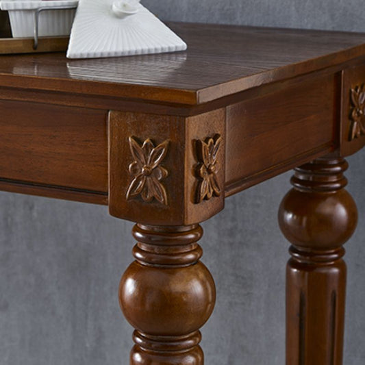 Moderner Stil Rechteck Tisch braunes Massivholz fester Stange Esstisch