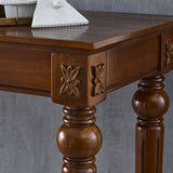 Moderner Stil Rechteck Tisch braunes Massivholz fester Stange Esstisch