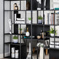 Home Office Etagere Bookcase Modern Metal Bookshelf with Rectangle Shelves