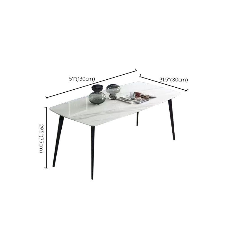 Table de base en métal Table de salle à manger en pierre frittée pour cuisine