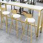 White Glam Style Bar Table in Faux Marble and Metal Milk Tea Shop Bar Table Clearhalo 'Bar Furniture' 'Bar Tables' 'bar_tables' 'furn' 'furn_bar_tables' 'Furniture' 'furniture_bar_tables' 'Kitchen & Dining Furniture' 1200x1200_c511f982-bd4f-4c57-9eb1-695291790a5d