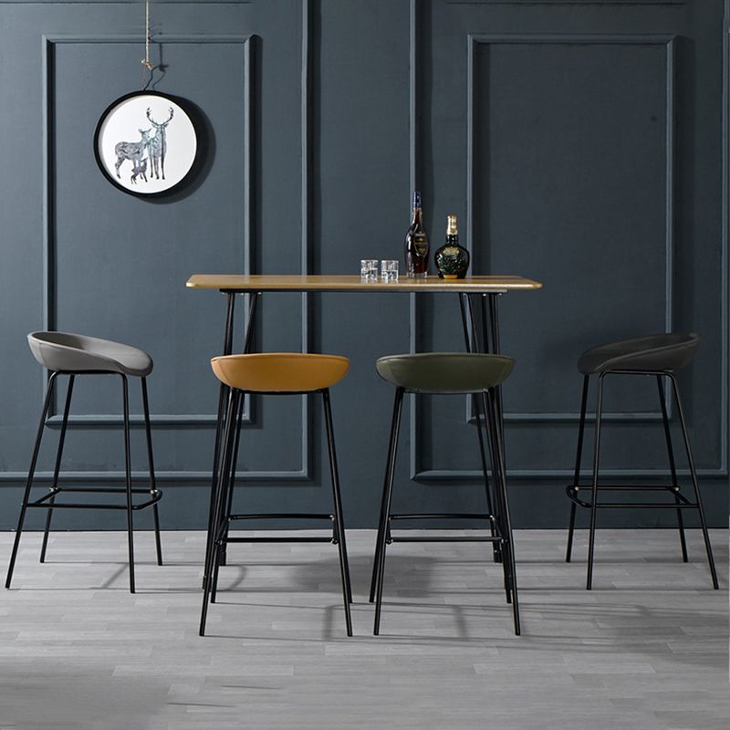Contemporary Faux Leather Counter Stool Counter Height Bar Stool with Footrest Clearhalo 'Bar Furniture' 'Bar Stools' 'bar_stools' 'furn' 'furn_bar_stools' 'Furniture' 'Kitchen & Dining Furniture' 1200x1200_c515a2cd-ee01-404a-9731-2ee0d011b2b1
