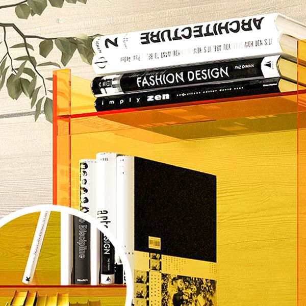 Acrylic Vertical Standard Bookshelf Scandinavian Closed Back Bookshelf Clearhalo 'Bookcases' 'furn' 'furn_bookcases' 'Furniture' 'furniture_bookcases' 'Office Furniture' 1200x1200_c515bcbb-c31a-4fdc-b730-97c42b83f448