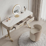 Glam Makeup Vanity Desk Table Stone Top Dressing Table with Drawer