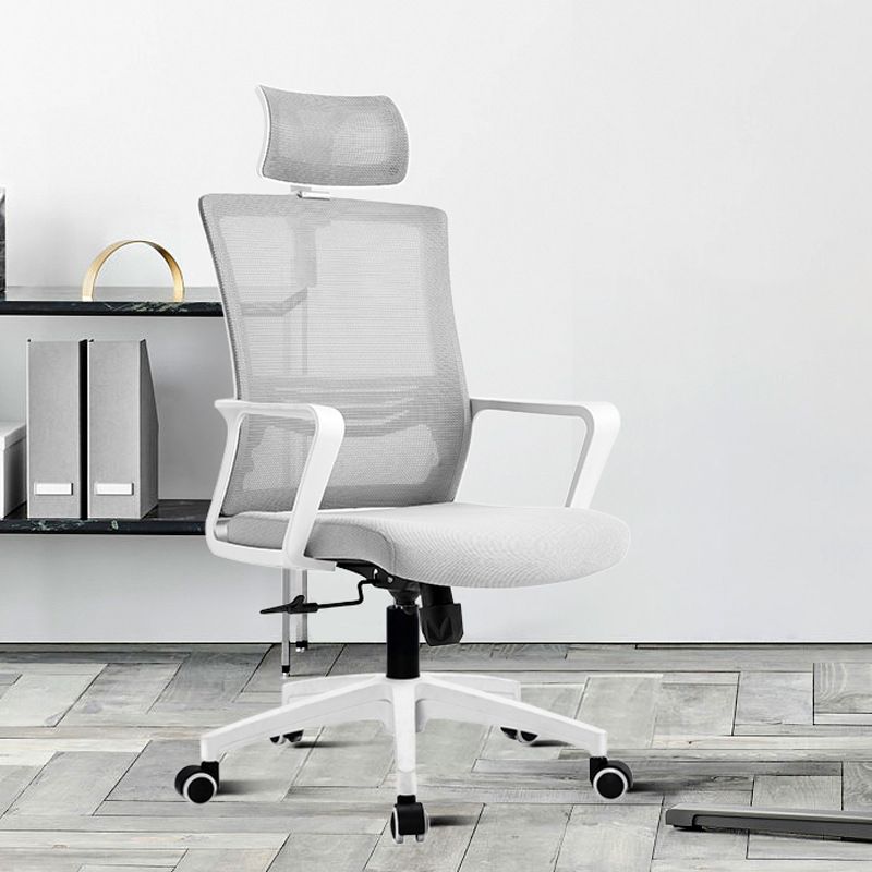 Sedia da scrivania a bracci fissi regolabile sedia girevole altezza del sedile con schiena traspirante