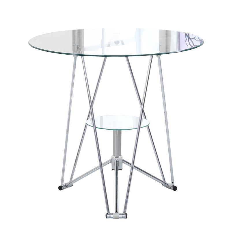 Contemporary Round Dining Room Table Tempered Glass Table with Pedestal Table Clearhalo ' dining_table' 'Dining Tables & Seating' 'Dining Tables' 'furn' 'furn_dining_table' 'Furniture' 'furniture_dining_table' 'Kitchen & Dining Furniture' 'kitchen&dining_furn' 'kitchen' 'kitchen_dining_table' 1200x1200_c518b07a-fac9-4f5e-a43d-aeb56ca8fe4f