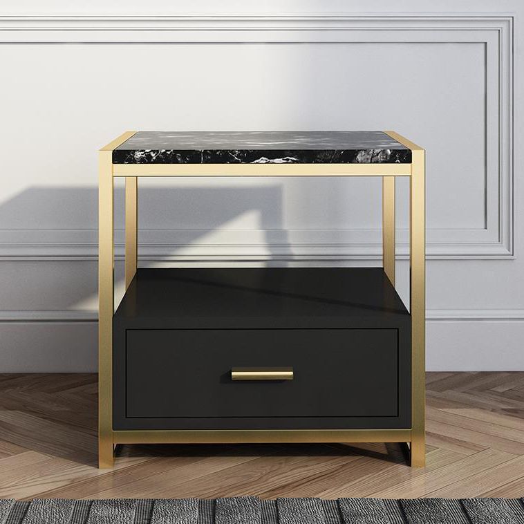 Table de chevet de table de rangement ouvert contemporain