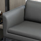 Square Arm Settee Stain-Resistant Leather Couch in Black/Grey Clearhalo 'furn' 'furn_sofas' 'Furniture' 'furniture_sofas' 'Living Room Furniture' 'Sofa' 'sofas' 1200x1200_c51ce44d-48bf-474e-94ee-02890c93d08f