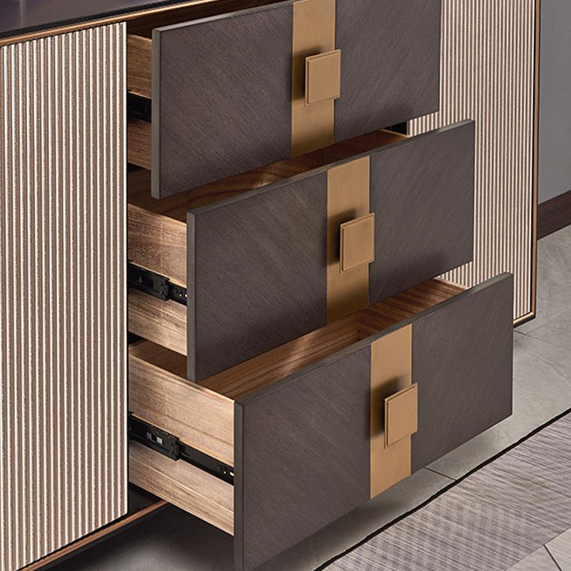 Gabinetto di sideboard in legno massiccio con cassetti moderno server da pranzo