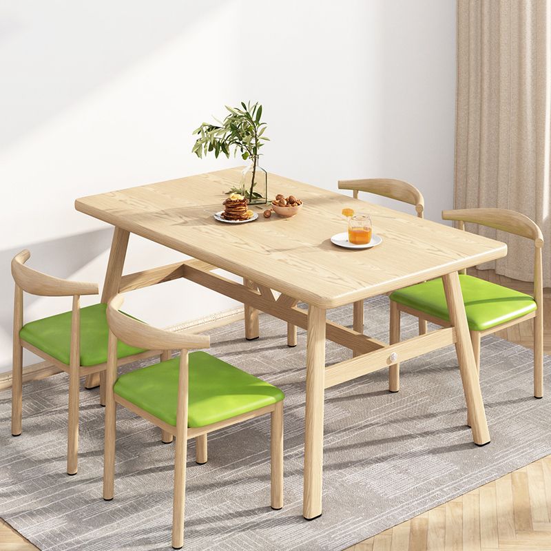 Wooden Modern Dining Room Set Standard Height with Trestle Base Formal Table Set for Home Use Clearhalo 'Dining Room Sets' 'Dining Tables & Seating' 'dining_room_set' 'furn' 'furn_dining_room_set' 'Furniture' 'furniture_dining_room_set' 'Kitchen & Dining Furniture' 'kitchen&dining_furn' 'kitchen' 1200x1200_c51e6e98-f8e5-4311-ad34-65eaea54adc9