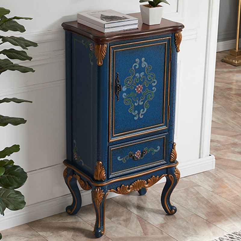 47,24 "Armadio in legno alto 1 porta, cabinetto di accento rettangolo a 1 cassetto