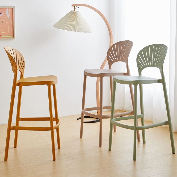 Modern Bar-stool Plastic Counter Bar Stool with Plastic Legs for Kitchen Clearhalo 'Bar Furniture' 'Bar Stools' 'bar_stools' 'furn' 'furn_bar_stools' 'Furniture' 'furniture_bar_stools' 'Kitchen & Dining Furniture' 1200x1200_c51f7a10-d365-41e9-8252-8b8866fd2c91