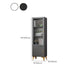 White and Black Accent Cabinet Glass Paned Storage Cabinet with Doors