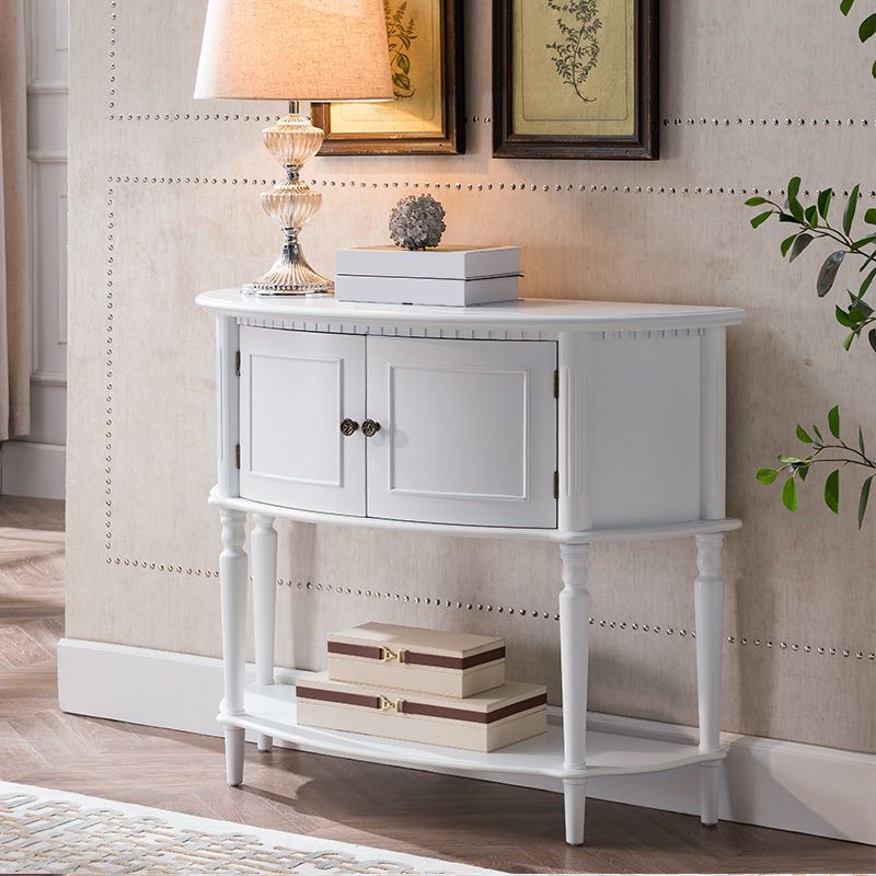 Mid-Century Modern Wooden End Table Half Moon Accent Table for Hall Clearhalo 'Console Tables' 'console_tables' 'Entry & Mudroom Furniture' 'furn' 'furn_console_tables' 'Furniture' 1200x1200_c521001b-2991-4a35-9ebd-e7792d846b2c