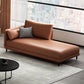 Contemporary One Armed Accent Chair Faux Leather Square Arms Chaise