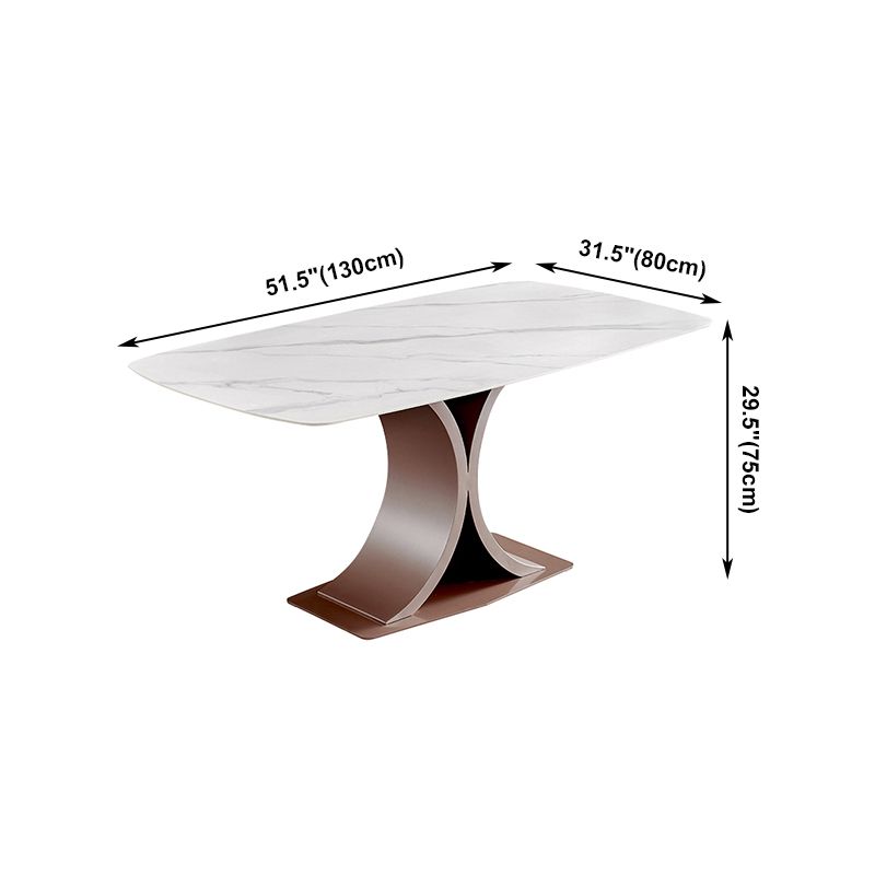 Traditional Luxury Dining Table White Rectangle Sintered Stone Table with Rose Gold Frame Clearhalo ' dining_table' 'Dining Tables & Seating' 'Dining Tables' 'furn' 'furn_dining_table' 'Furniture' 'furniture_dining_table' 'Kitchen & Dining Furniture' 'kitchen&dining_furn' 'kitchen' 'kitchen_dining_table' 1200x1200_c522c1ed-05ce-46cb-9575-5c3b740210c8