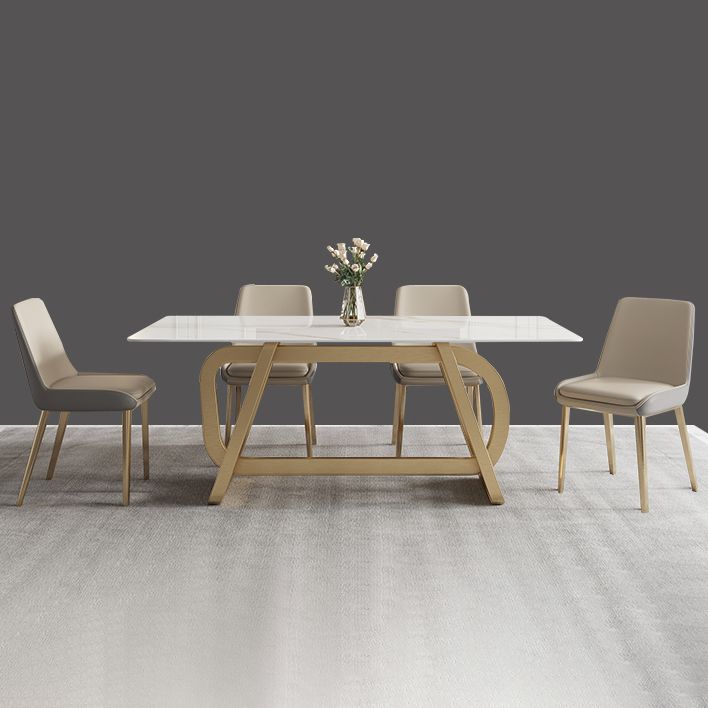 Rectangle Stainless Steel Dining Site Table Luxury Style Dinette Table for Home Clearhalo ' dining_table' 'Dining Tables & Seating' 'Dining Tables' 'furn' 'furn_dining_table' 'Furniture' 'furniture_dining_table' 'Kitchen & Dining Furniture' 'kitchen&dining_furn' 'kitchen' 'kitchen_dining_table' 1200x1200_c5240647-e8ea-4a51-8c46-4da137daadea