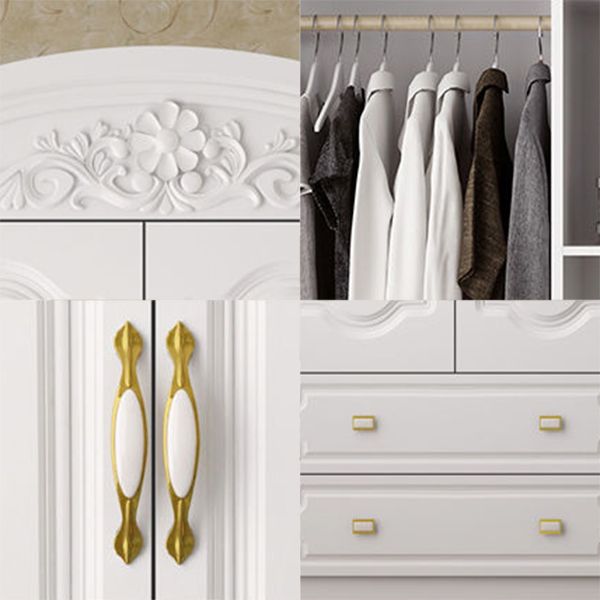 White Colour Wooden Wardrobe 2-Drawer Soft Close Door Wardrobe Closet Clearhalo 'Armoires & Wardrobes' 'armoires_wardrobes' 'Bedroom Furniture' 'furn' 'furn_armoires_wardrobes' 'Furniture' 1200x1200_c52426cd-4279-437f-8b7c-94066edba84c