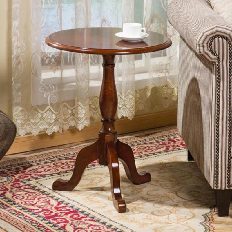 Solid Wood Round End Table Retro Dia 20.08" Sofa Side Accent Table Clearhalo 'Coffee & Accent Tables' 'End & Side Tables' 'end_side_tables' 'furn' 'furn_end_side_tables' 'Furniture' 'Living Room Furniture' 1200x1200_c52438a6-d090-45a7-8052-a88b8c2ad768