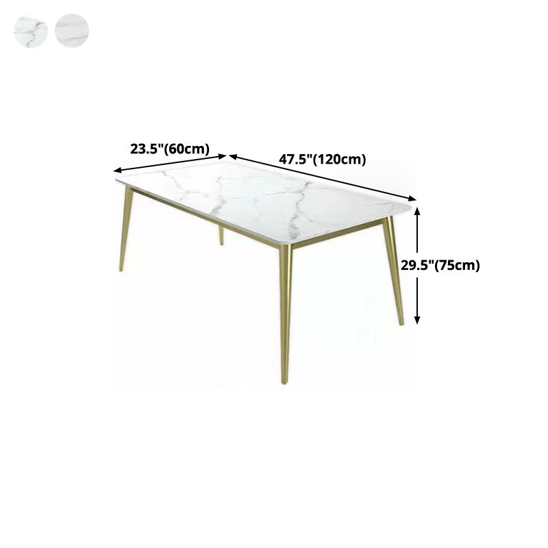 Metal Traditional Luxury Rectangle Table Sintered Stone Top Table with 4 Legs Clearhalo ' dining_table' 'Dining Tables & Seating' 'Dining Tables' 'furn' 'furn_dining_table' 'Furniture' 'furniture_dining_table' 'Kitchen & Dining Furniture' 'kitchen&dining_furn' 'kitchen' 'kitchen_dining_table' 1200x1200_c526a6b5-0a8b-4d5d-b016-ae0d38360e7a