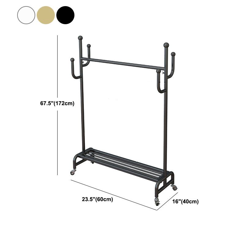 Moderne Style Coat Rack Metallic Free Standing Hooks Design -Kleiderbügel mit Regalen