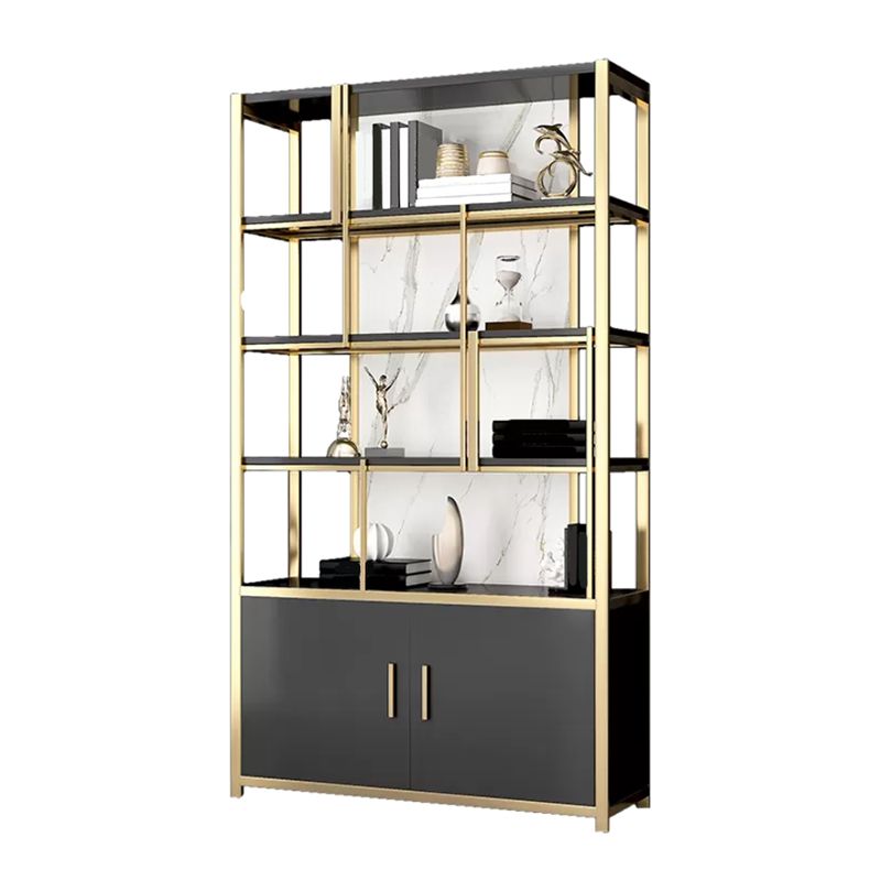 Glam Open Back Shelf Bookcase Metal Book Shelf for Home Office Clearhalo 'Bookcases' 'furn' 'furn_bookcases' 'Furniture' 'Office Furniture' 1200x1200_c5275100-b9a9-43b3-a9b6-a446e04307c3