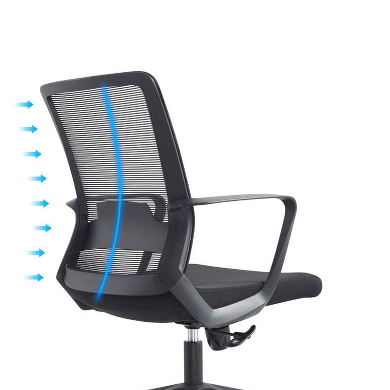 Modern Slide Office Chair Adjustable Seat Height Fixed Arms Desk Chair Clearhalo 'furn' 'furn_office_chair' 'Furniture' 'Office Chairs' 'Office Furniture' 'office_chair' 1200x1200_c529f99a-0bac-4373-97e0-a96259b8b671