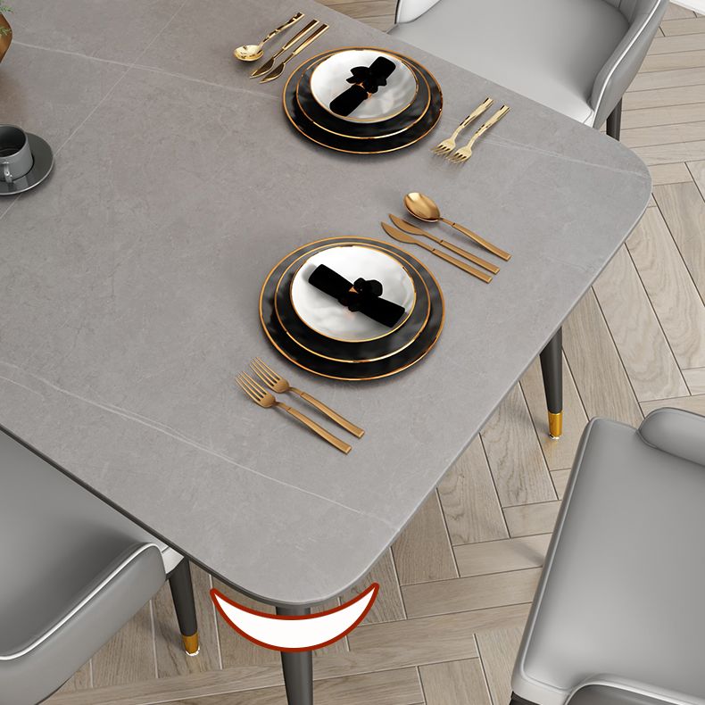 Sintered Stone Dining Table Traditional Luxury 4 Legs Dining Table Clearhalo 'Dining Tables & Seating' 'Dining Tables' 'dining_table' 'furn' 'furn_dining_table' 'Furniture' 'furniture_dining_table' 'Kitchen & Dining Furniture' 'kitchen' 'kitchen_dining_table' 1200x1200_c52a2ec6-547e-435a-8192-8f7d9835e9dc