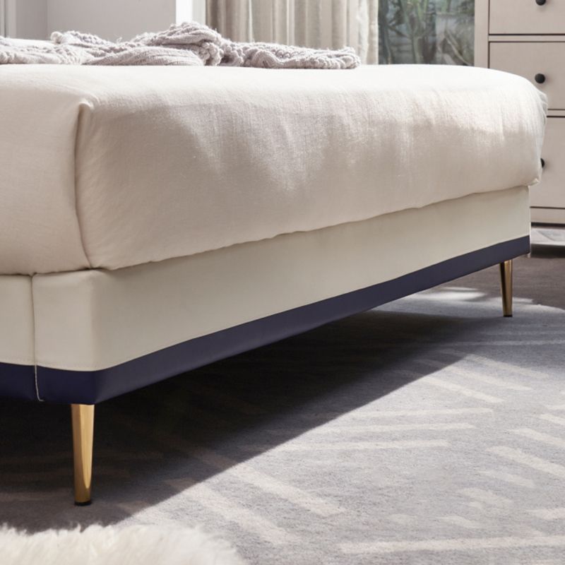 Stepped Glam Standard Bed Beige with Headboard Bed Frame Panel Clearhalo 'Bedroom Furniture' 'Beds' 'furn' 'furn_beds' 'Furniture' 1200x1200_c52b81af-82c1-440f-a9cc-22930d37e3e3