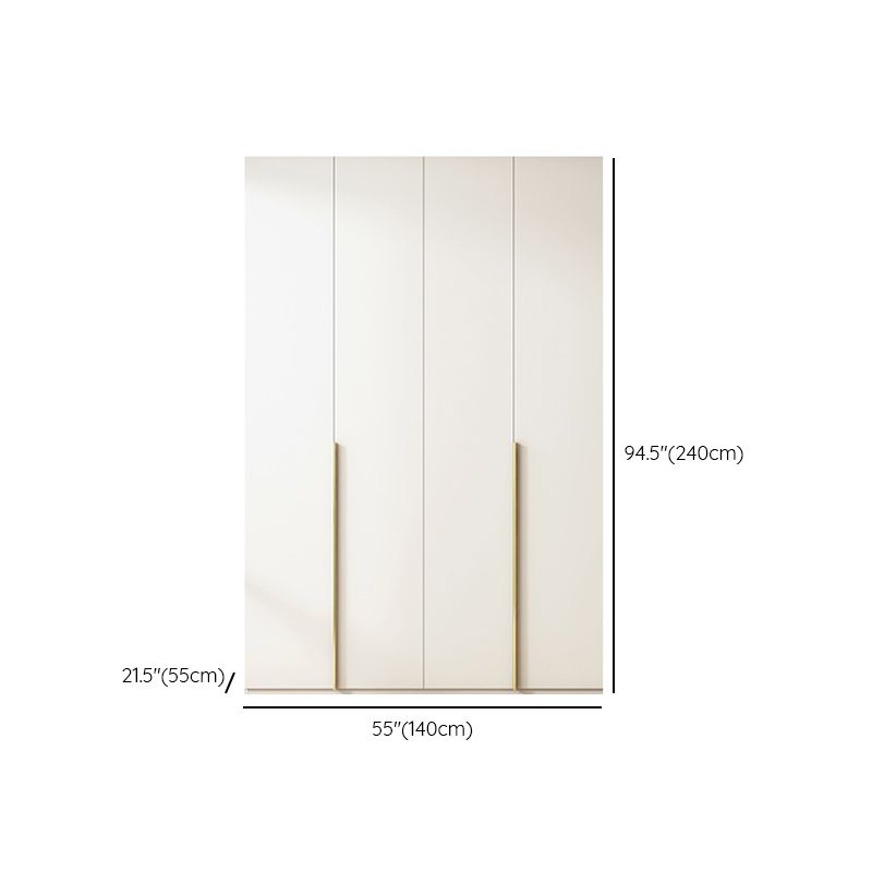 Modern Artificial Wood Wardrobe Freestanding Wardrobe in White Clearhalo 'Armoires & Wardrobes' 'armoires_wardrobes' 'Bedroom Furniture' 'furn' 'furn_armoires_wardrobes' 'Furniture' 1200x1200_c52c60fb-177d-462a-a7a2-63e8cbc36cba