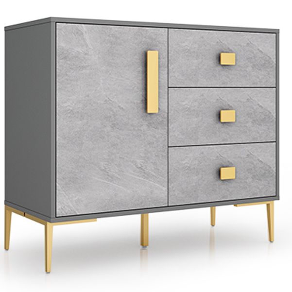 Sideboard in legno ingegnerizzato grigio moderno server da pranzo a scaffalatura regolabile per soggiorno