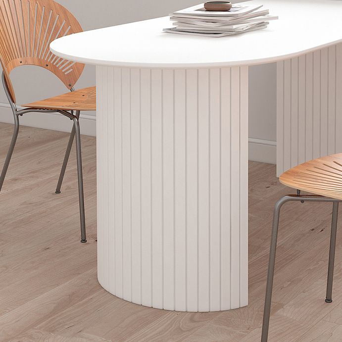 Free Form White Tone Dining Table Contemporary Dinette Table with Double Pedestal Base Clearhalo ' dining_table' 'Dining Tables & Seating' 'Dining Tables' 'furn' 'furn_dining_table' 'Furniture' 'furniture_dining_table' 'Kitchen & Dining Furniture' 'kitchen&dining_furn' 'kitchen' 'kitchen_dining_table' 1200x1200_c52e3b9b-771a-4d1c-84aa-fa3eaf36c848