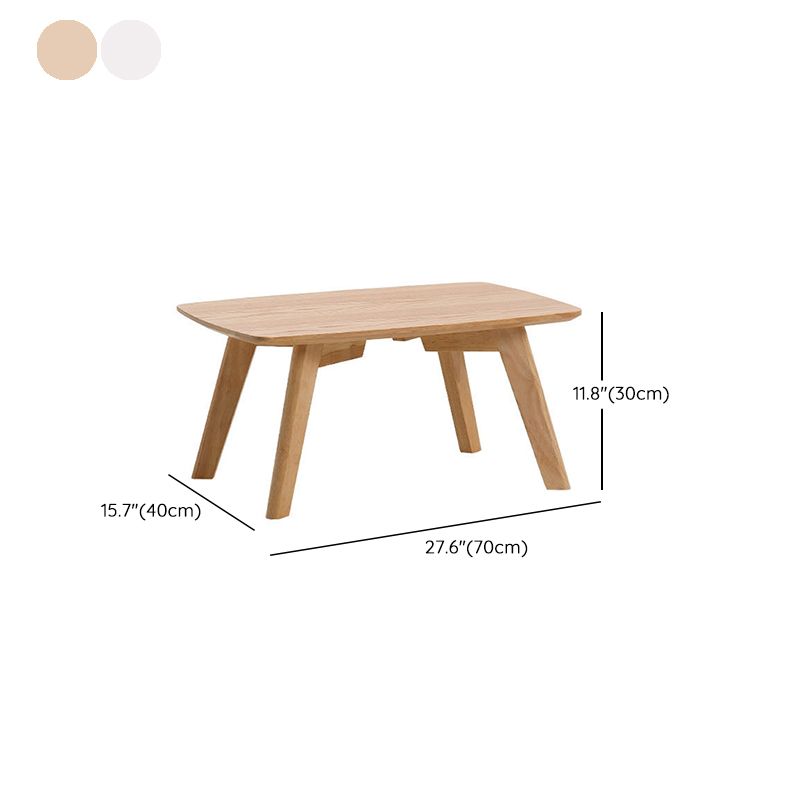 Solid Wood 4 Legs Coffee Table Modern 11.8" H Cocktail Table Clearhalo 'Coffee & Accent Tables' 'Coffee Tables' 'coffee_tables' 'furn' 'furn_coffee_tables' 'Furniture' 'Living Room Furniture' 1200x1200_c52fbd28-473d-4b5f-81cc-1fdf06c279f0