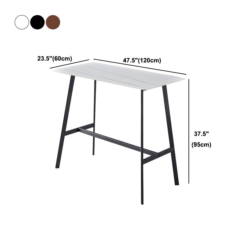 Contemporary Rectangle Bar Counter Table Sintered Stone Dining Table for Restaurant Clearhalo 'Bar Furniture' 'Bar Tables' 'bar_tables' 'furn' 'furn_bar_tables' 'Furniture' 'furniture_bar_tables' 'Kitchen & Dining Furniture' 1200x1200_c530bd60-73ca-4e29-9116-8d0aa9b57c76