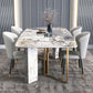 Minimalist Gray Sintered Stone Dining Table Rectangle Standard Dining Table with Sled Base Clearhalo ' dining_table' 'Dining Tables & Seating' 'Dining Tables' 'furn' 'furn_dining_table' 'Furniture' 'furniture_dining_table' 'Kitchen & Dining Furniture' 'kitchen&dining_furn' 'kitchen' 'kitchen_dining_table' 1200x1200_c5322e2c-f71b-46c3-a5f5-aad6d3d30b11