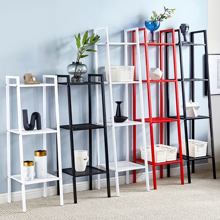 3/4-Shelf Contemporary Vertical Ladder Bookshelf steel Open Bookshelf for Home Clearhalo 'Bookcases' 'furn' 'furn_bookcases' 'Furniture' 'furniture_bookcases' 'kitchen' 'kitchen_bookcases' 'Living Room Furniture' 'Office Furniture' 1200x1200_c533ba1e-79a3-400a-bbe7-0421c5367f95