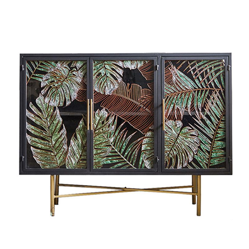 Tradizionale mobile in legno in porcellana in vetro con porte con porte